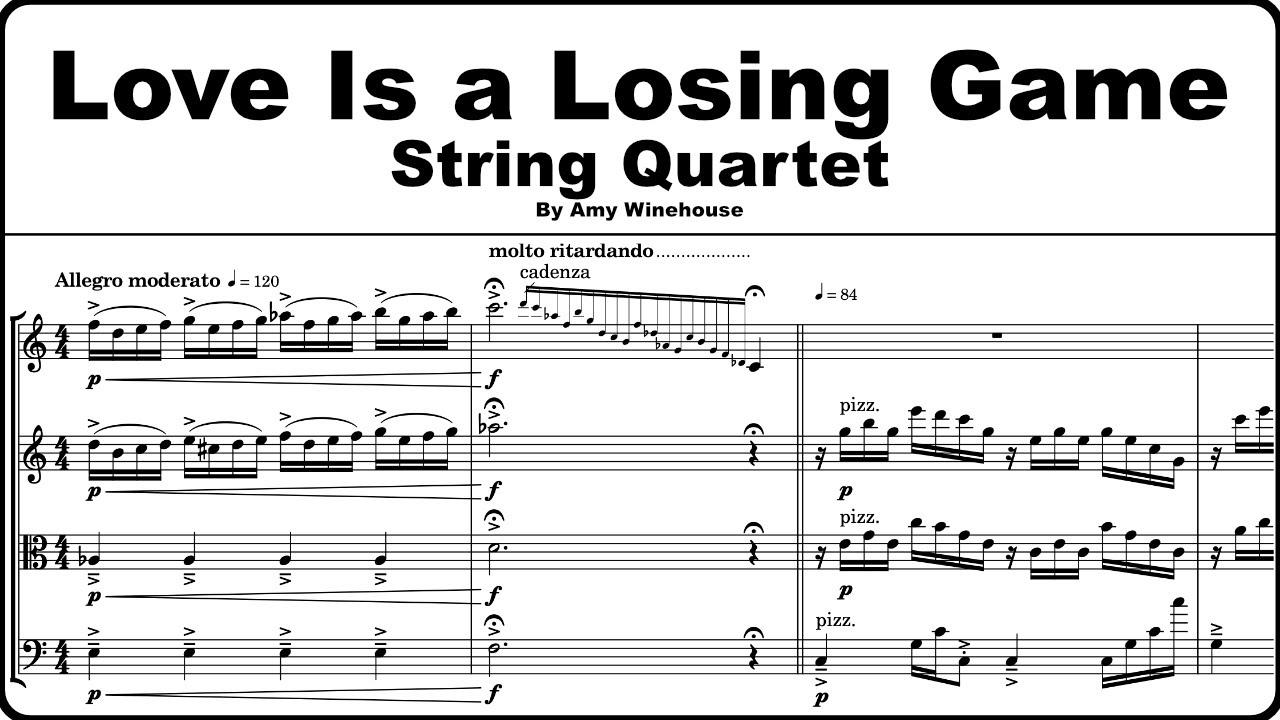 Love Is a Losing Game - Amy Winehouse | String Quartet Arrangement (Sheet Music Demo)