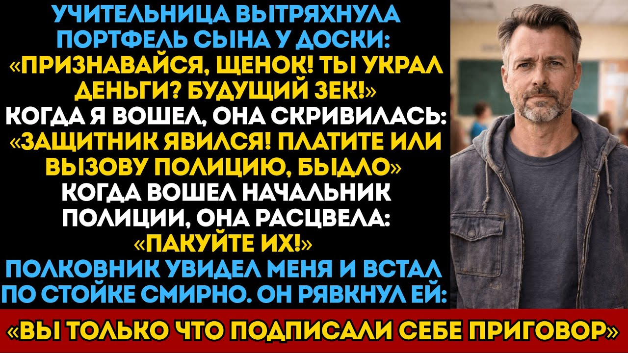 Учительница вызвала полицию, чтобы напугать меня. Полковник вошёл и отдал честь. Но не ей. А мне