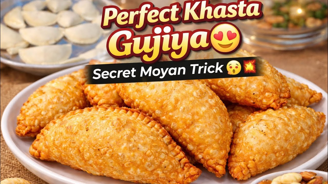 होली स्पेशल गुजिया रेसिपी | ख़स्ता मावा गुजिया हलवाई स्टाइल घर पर ।Gujiya recipe |Mawa gujiya |