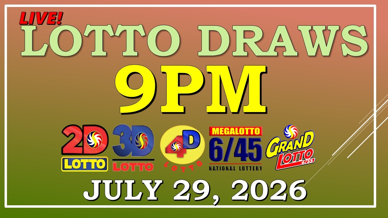 LOTTO RESULT 9PM DRAW ,  JULY 29, 2026@LottoResultTV15K