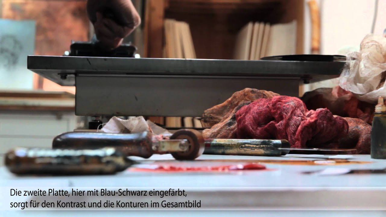 Die Kunst eine Farbradierung zu drucken