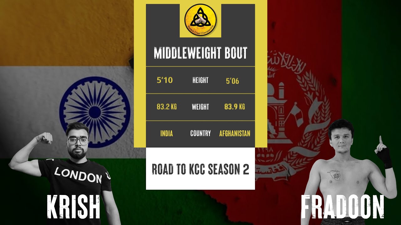 Krish (India) vs Fradoon (Afghanistan) | Middleweight Full Fight | Road to KCC Season 2