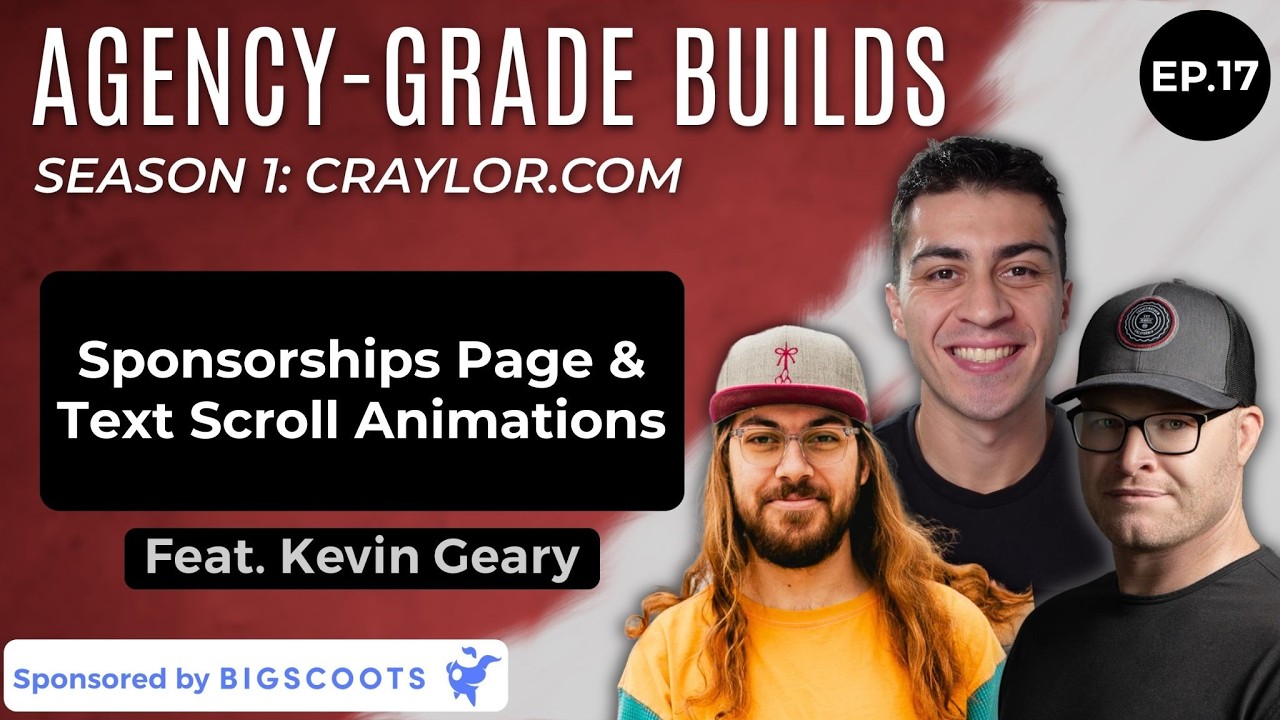 Sponsorships Page & Text Scroll Animations – craylor.com | Agency-Grade Builds S1E17