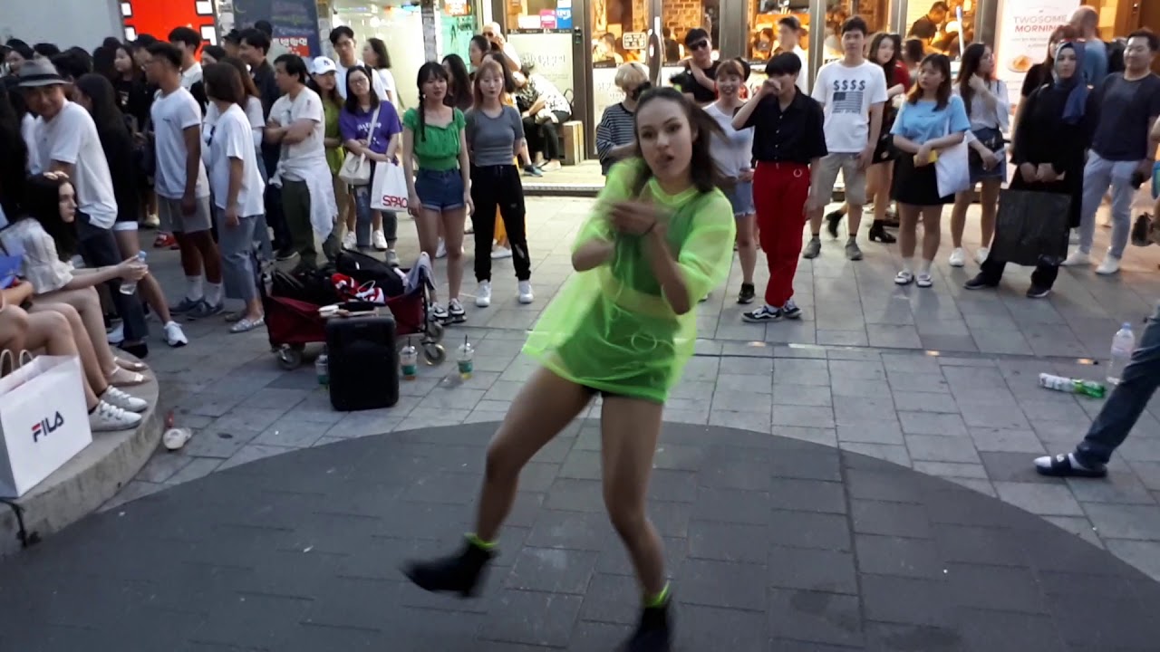 RED SPARK, ALINA. ATEEZ 'SAY MY NAME' COVER. LOVELY GIRL. CAPTIVATING IMPROMPTU. HONGDAE BUSKING.