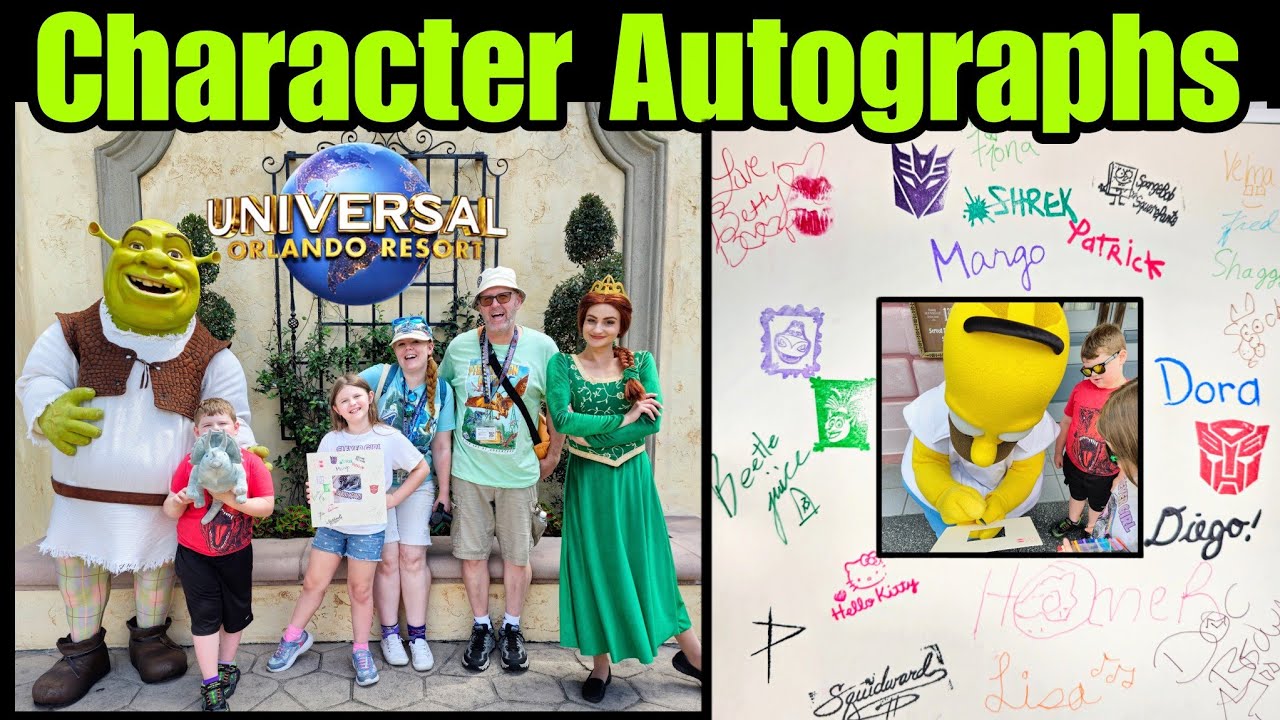 Автографы персонажей и встречи с посетителями в Universal Studios Florida