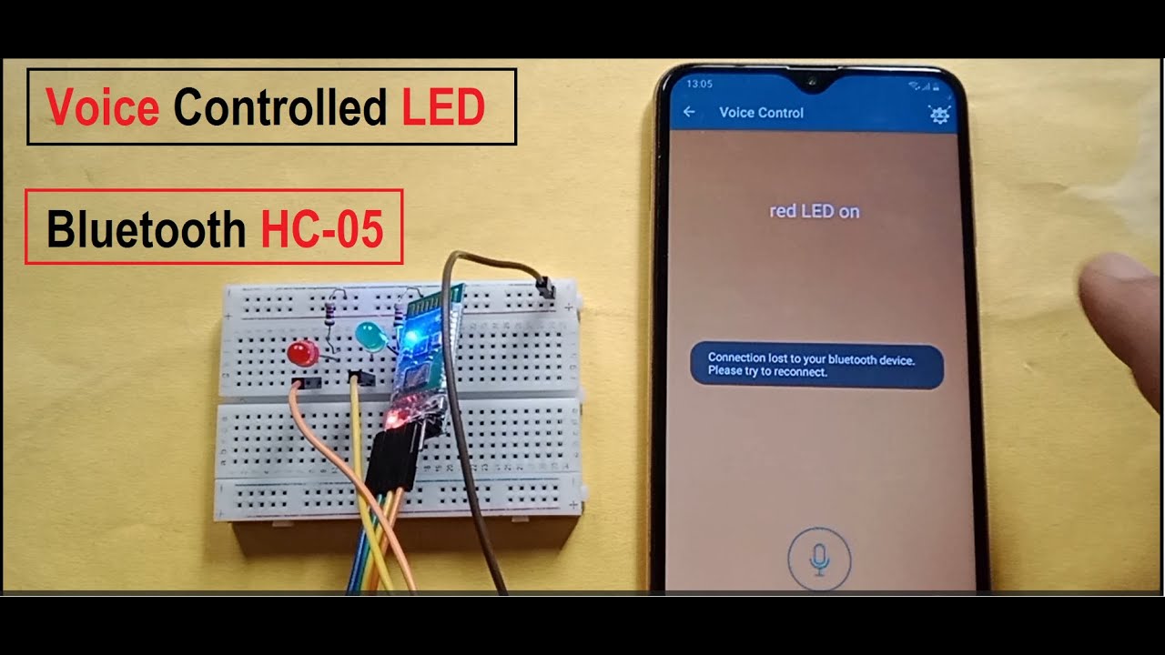 Voice Controlled LED Project Using Arduino and HC-05 Bluetooth Module