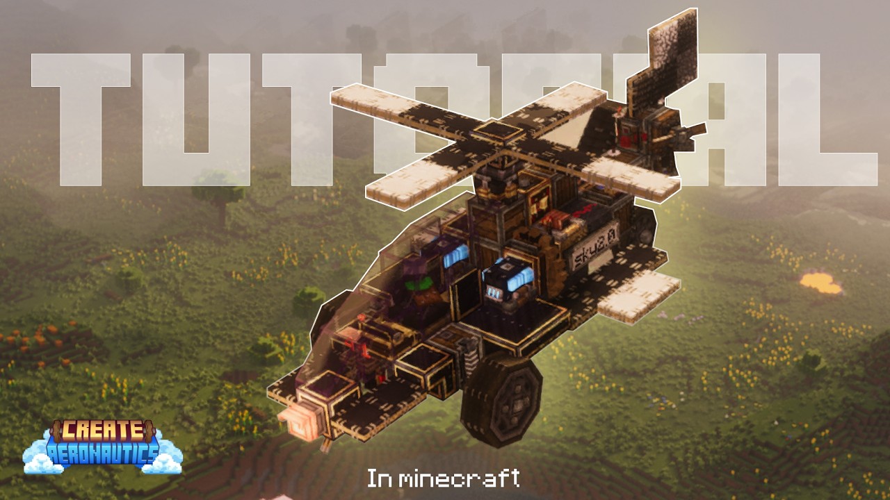 Create Aeronautics helicopter  #minecraft #createaeronautics