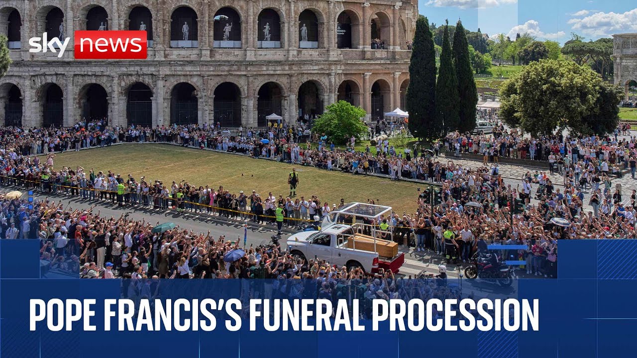 Pope Francis's funeral procession through Rome