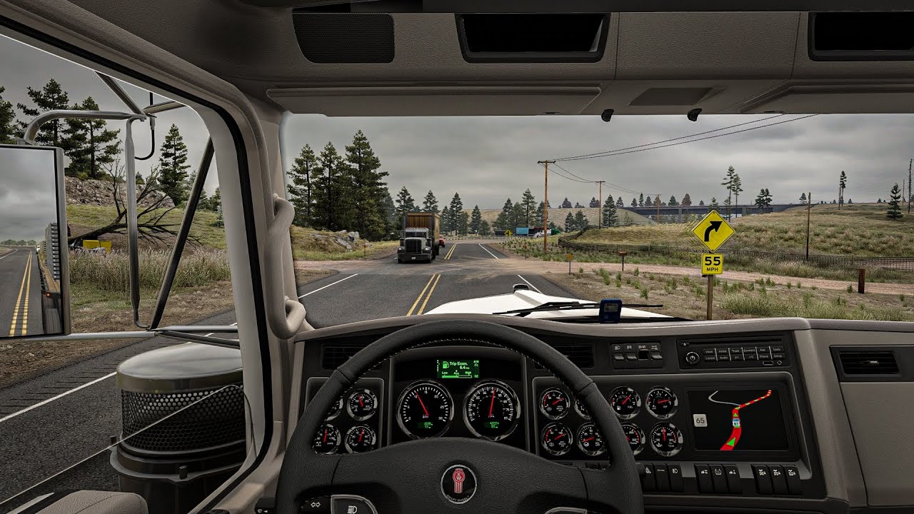 4K Realistic Ultra Graphics​ USA |American Truck Simulator 1.56 Mod Snowymoon v2 Gameplay 2025