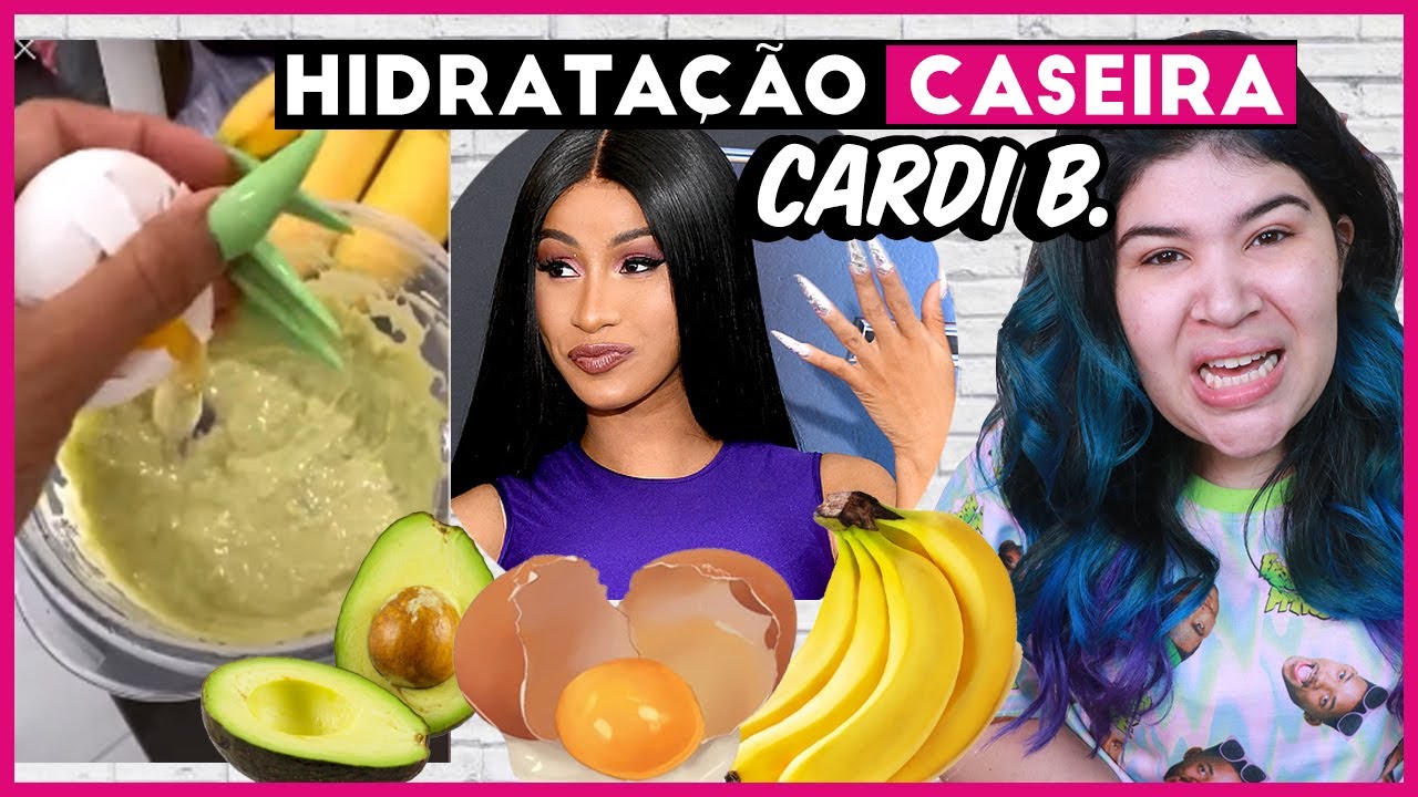🥑 HIDRATAÇÃO CASEIRA para cabelos da CARDI B [Hidratação com abacate, mel, ovo e mais!]
