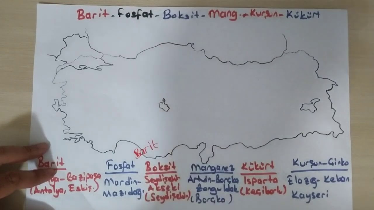 KPSS COĞRAFYA TÜRKİYE'DE MADENLER HARİTA İLE UYGULAMA YAPARAK ÖĞRENİYORUZ