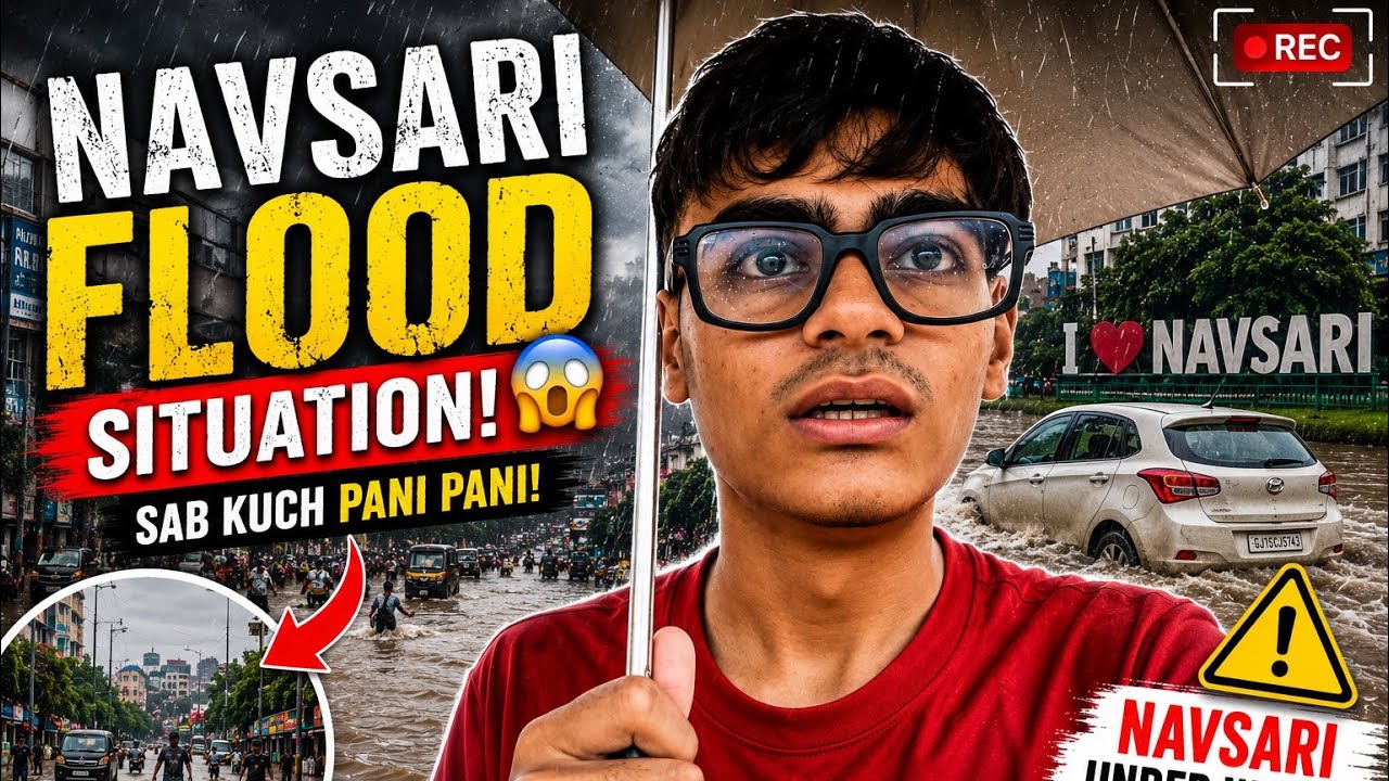 🌊 Navsari Flood 2026 😱 | City Under Water? | Real Flood Vlog | Heavy Rain | Yug Bhatt Vlogs
