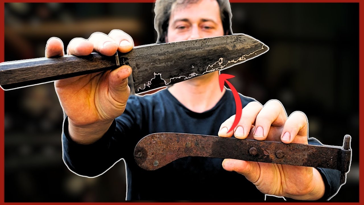 Ich schmiede ein Küchenmesser aus Puddeleisen! #upcycling 