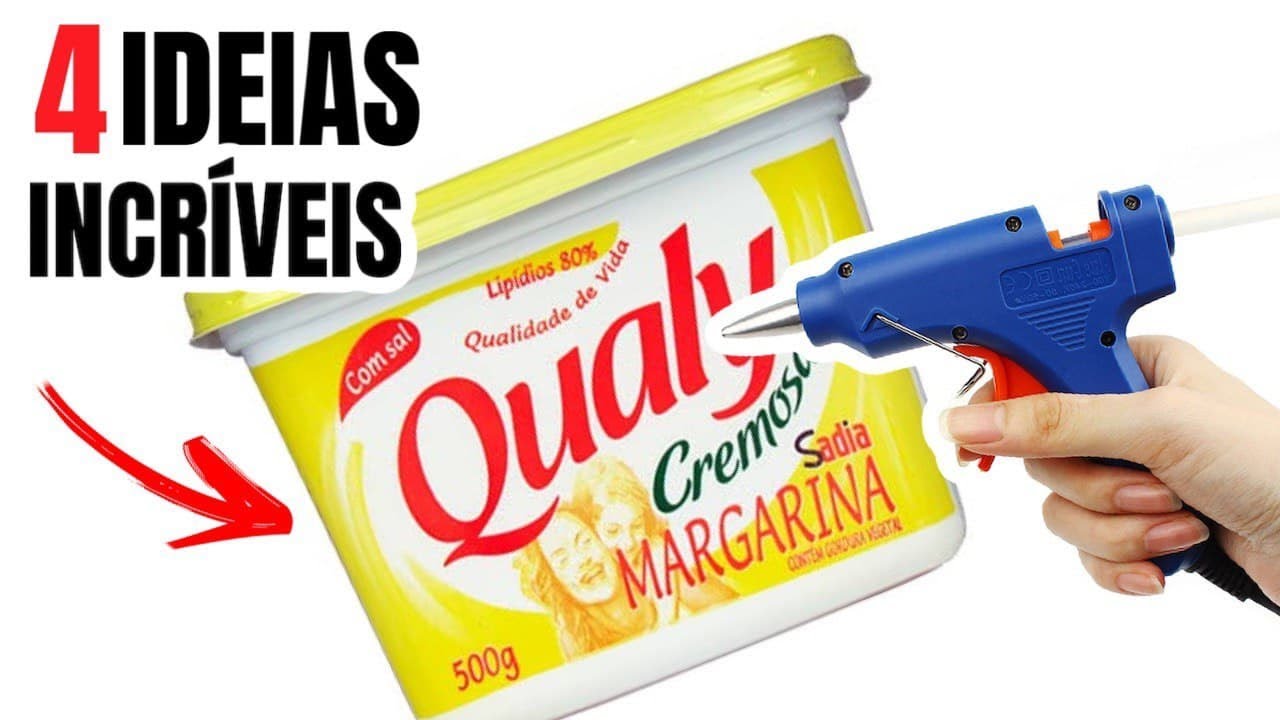 4 IDEIAS INCRÍVEIS DE RECICLAGEM COM POTES DE MARGARINA | ARTESANATO E RECICLAGEM