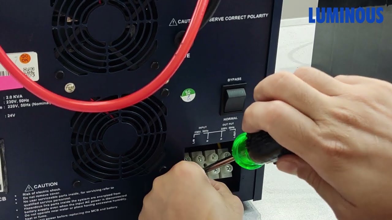 Instalasi LUMINOUS inverter OPTIMUS 2000VA 24V