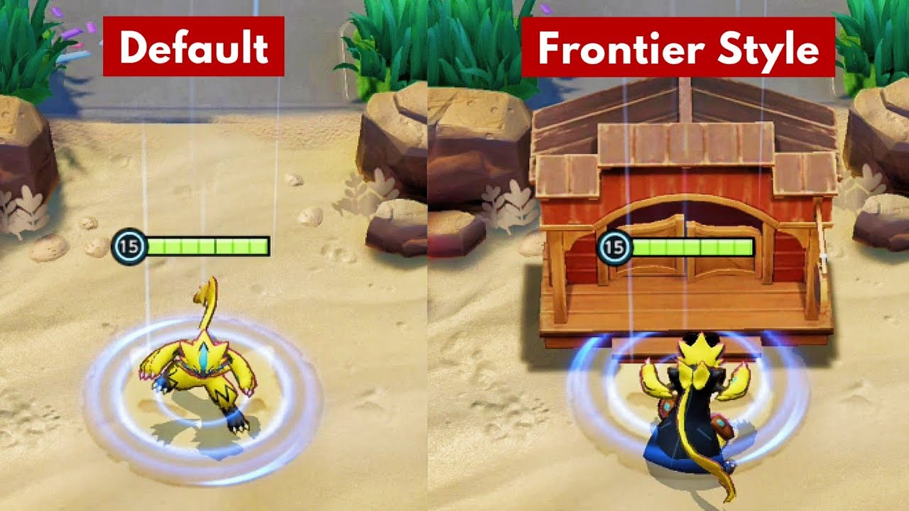 Zeraora Default VS Frontier Style Holowear comparison - Pokémon Unite