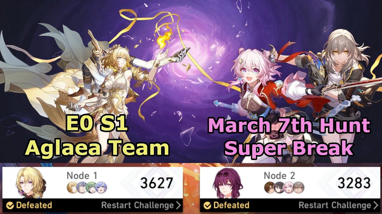 E0 S1 Aglaea Team + March 7th Hunt Super Break | Apocalyptic Shadow 4 | Honkai Star Rail 3.3