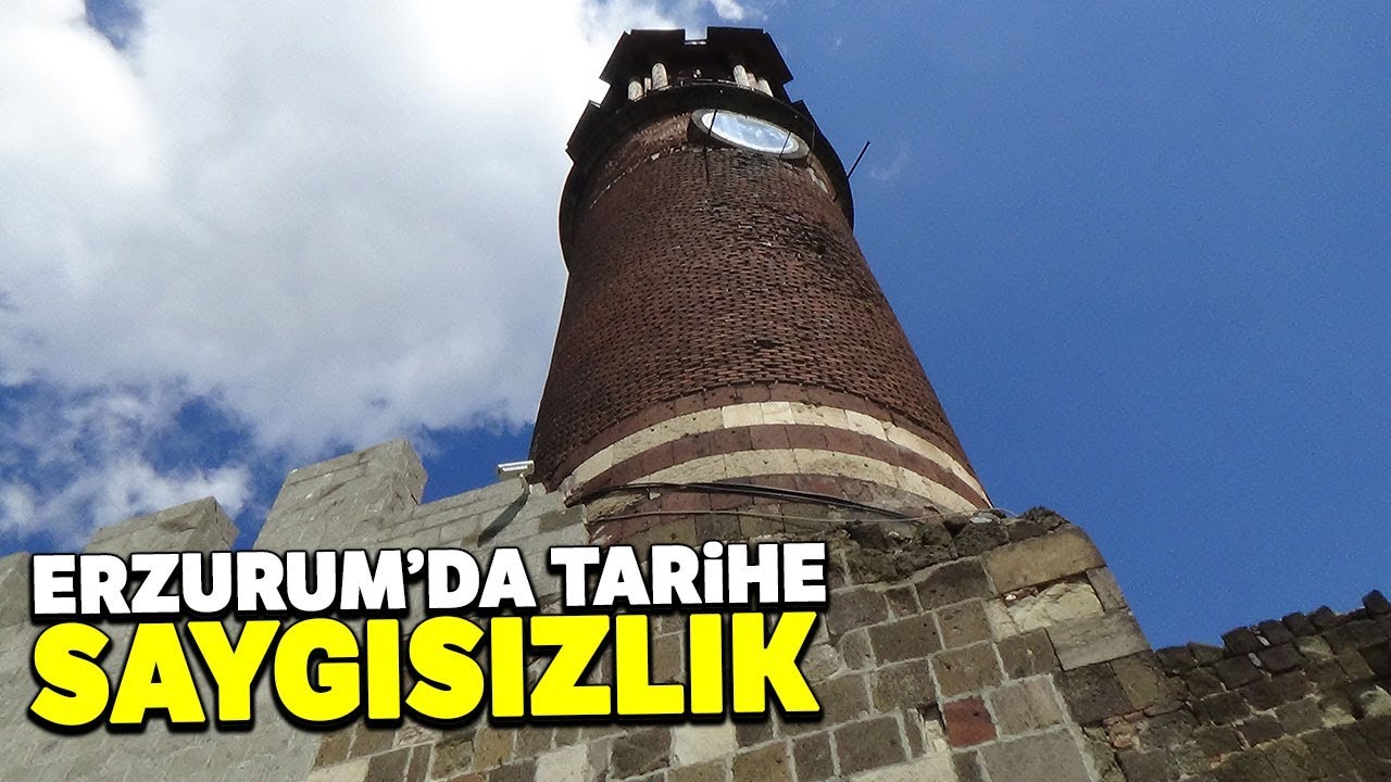 Tarihi Erzurum Kalesi Duvarlarına Yazılan Yazılar Tepki Çekiyor