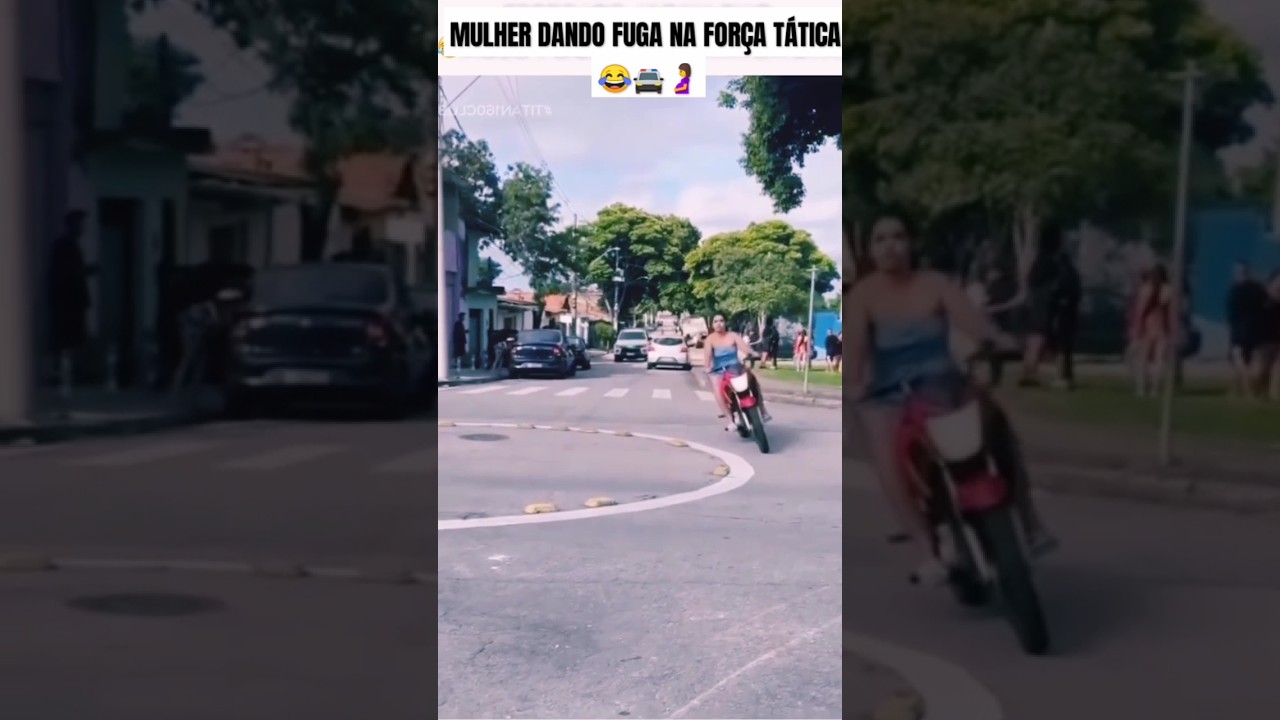 Mulher dando fuga na for&ccedil;a t&aacute;tica 🚔😂🤰 #shorts #policia #fuga