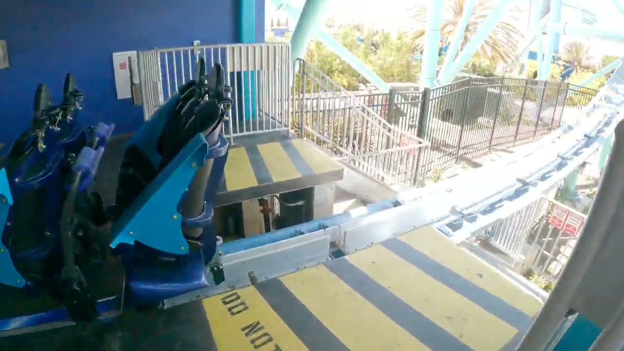 [4K] Electric Eel, On-Ride Hypersmooth 3.0 Back Row POV 60fps Launch Coaster SeaWorld San Diego 2022