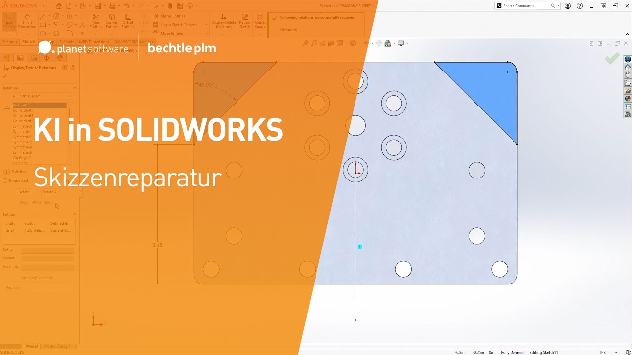 KI in SOLIDWORKS: Skizzenreparatur