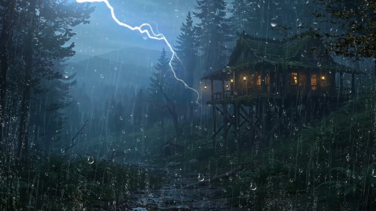 🔴 Heavy Rain and Thunder Sounds for Sleeping | Perfect for Deep Sleep and Relaxation - Black Screen