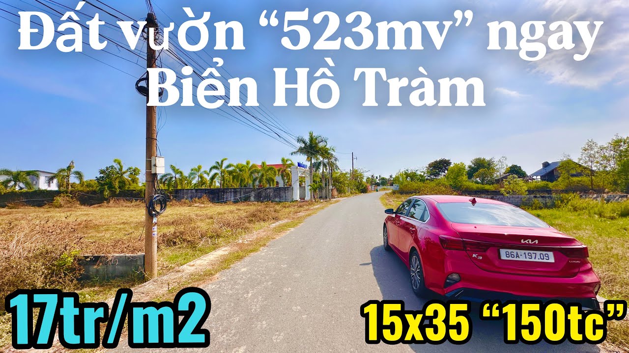 #594 Bán đất vườn mặt tiền ODA ra bãi tắm Hồ Tràm 1,5km | Xung quanh toàn khu nghỉ dưỡng | GIÁ RẺ