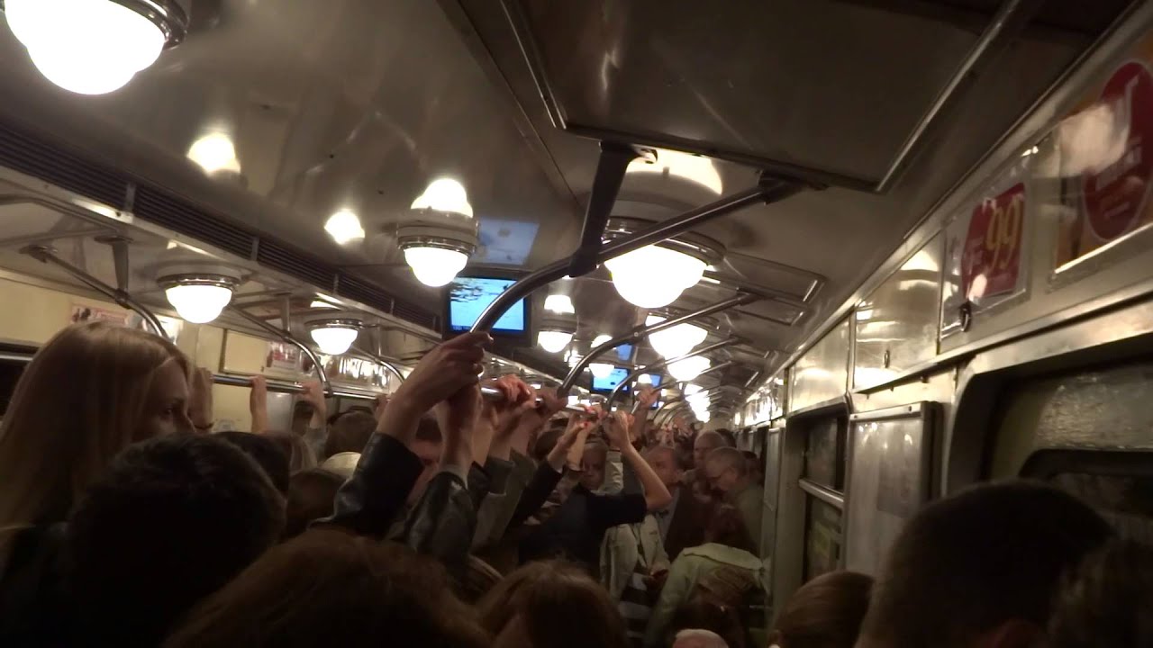 Another busy subway ride in Kiev, Ukraine Киев, Украина