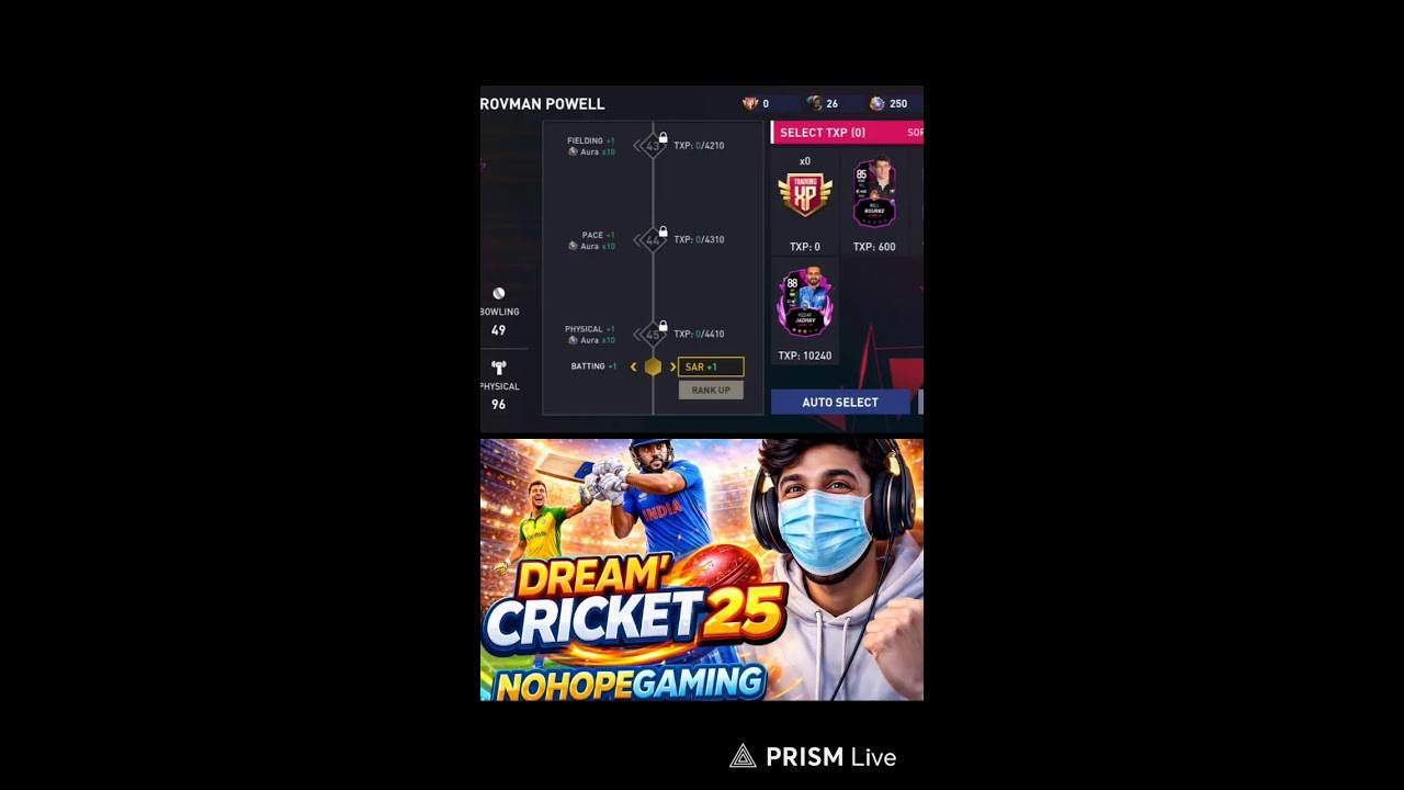DREAM' CRICKET 25   RANKPUSH OR WAT?