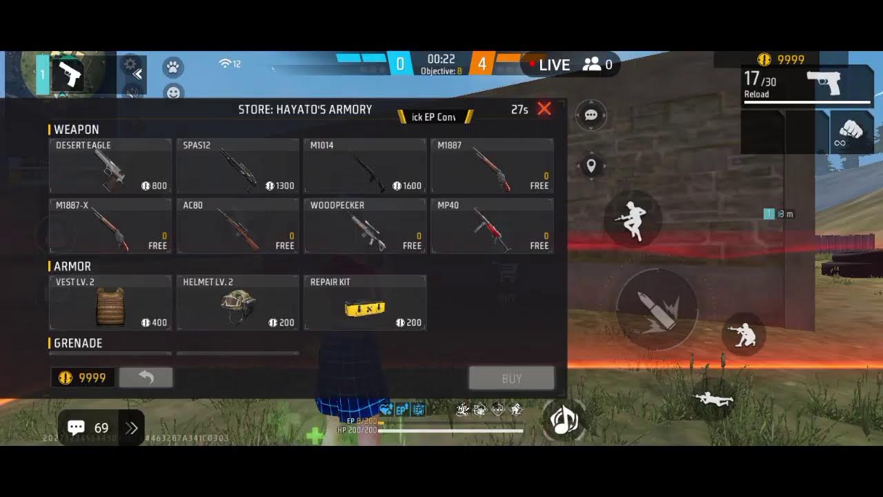 Free Fire rank push custom 1vs1 challenge account to join in live stream welcome to my live stream ☺