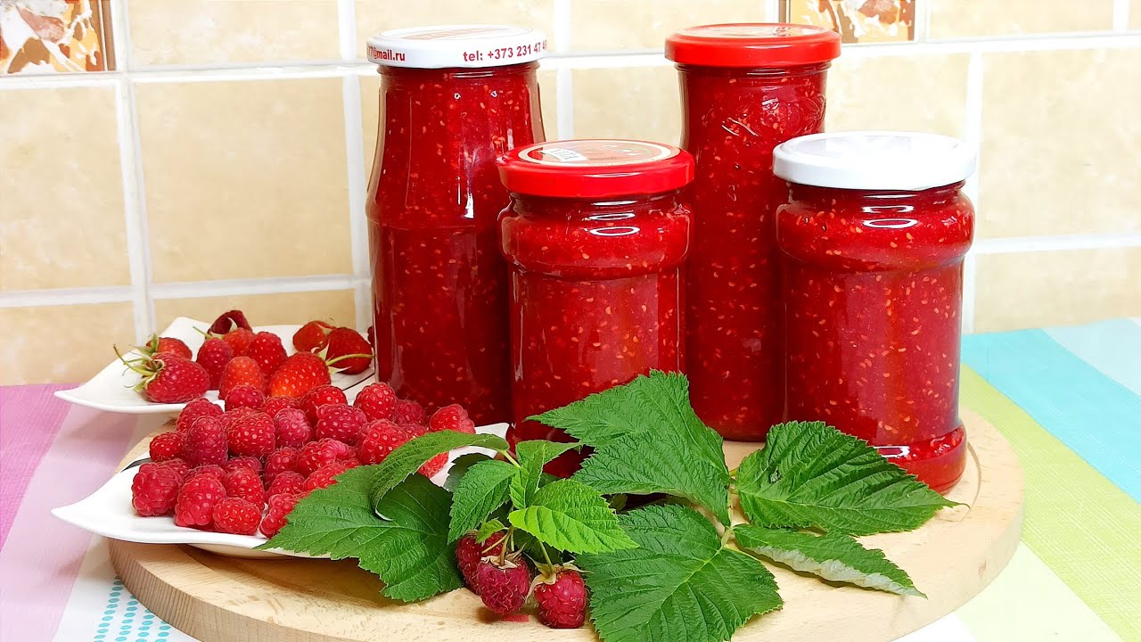 Marmeladă de zmeură fără fierbere.În 5 min.preparată,simplu,fără mare efort.Без варки за 5 мин.Желе