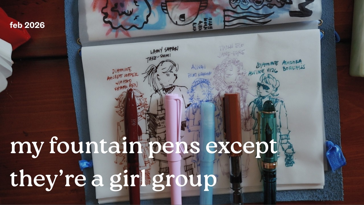drawing characters based on your favourite fountain pen ❤︎⁠ a fountain pen collection