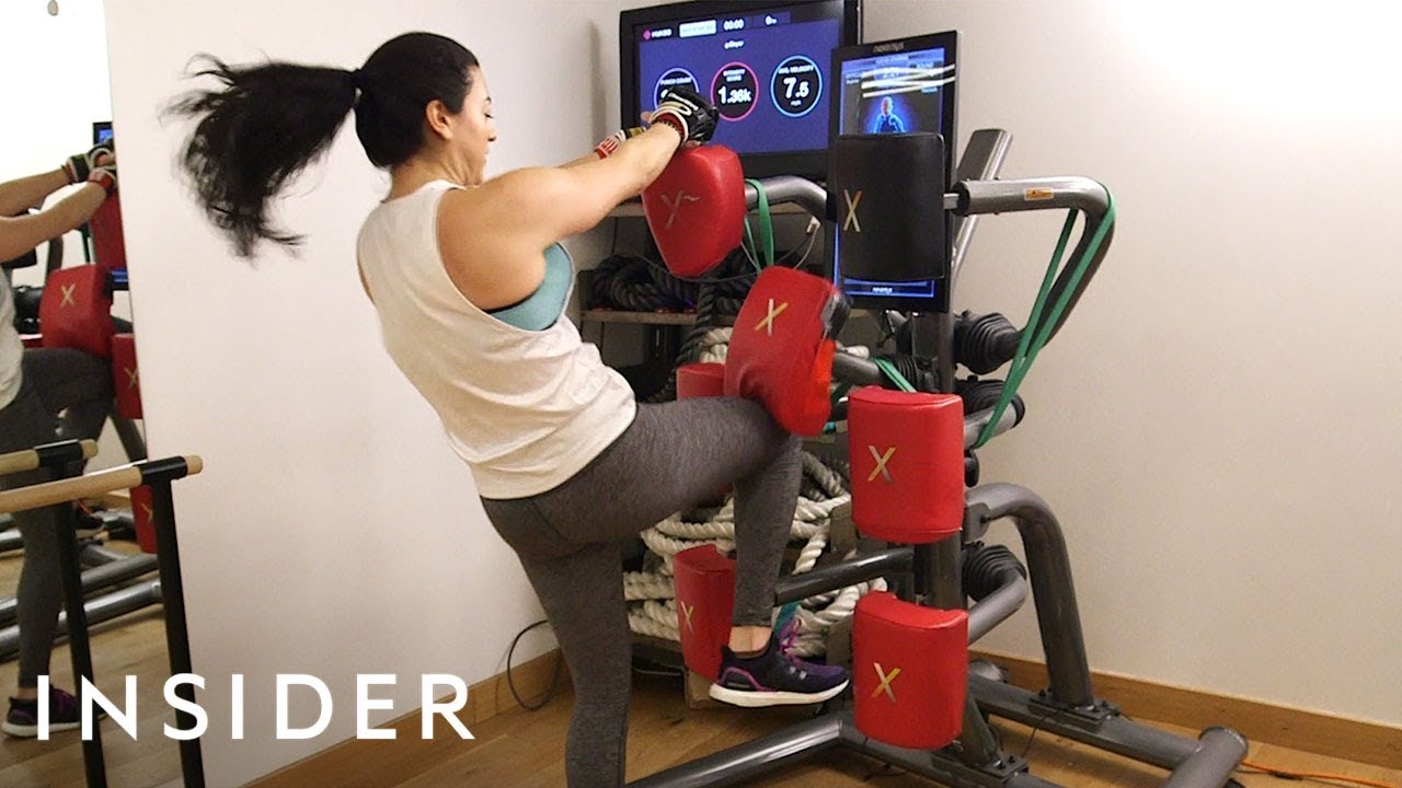 Kickboxing Class Uses Interactive Boxing Equipment