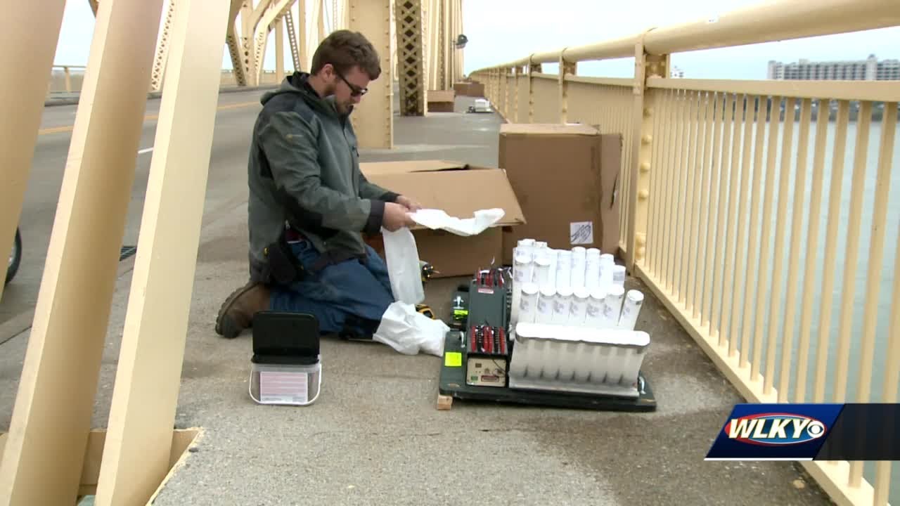 Fireworks crews begin getting Second Street bridge ready for Thunder Over Louisville