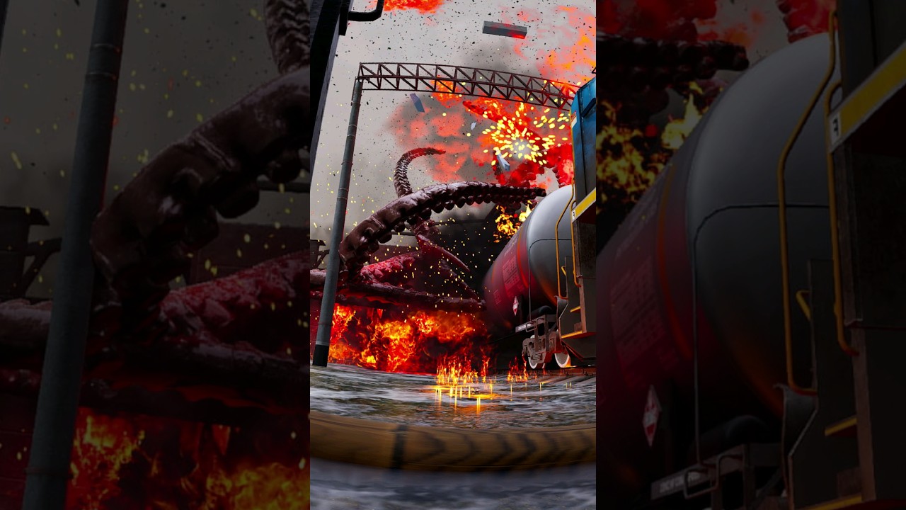 Train and Kraken Explosion