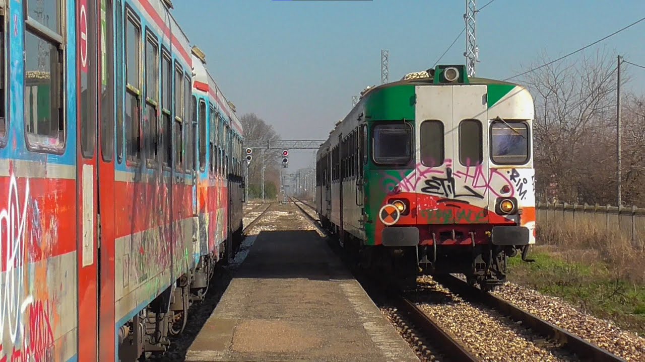 Sulle ALn 663 e 668 della PARMA - SUZZARA, incroci tra automotrici, BRESCELLO, a febbraio 2024 n.2/2