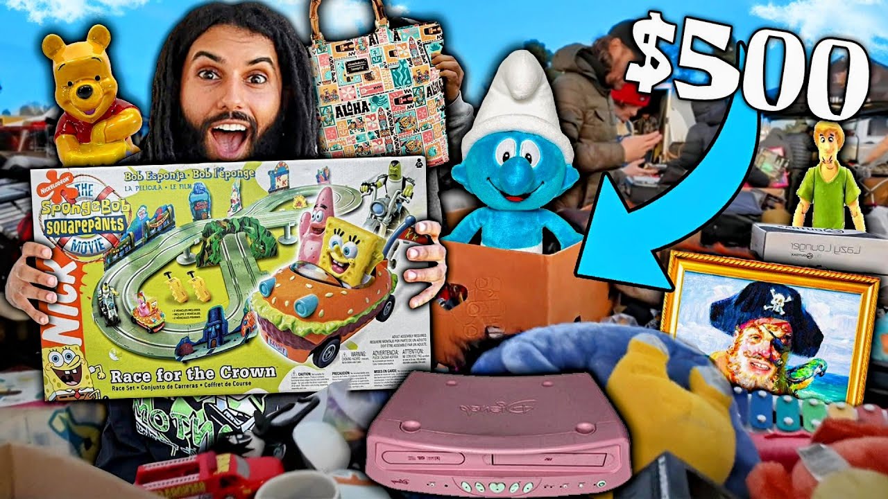 Hunting The Flea Market and Found the RAREST Nickelodeon Toys EVER!