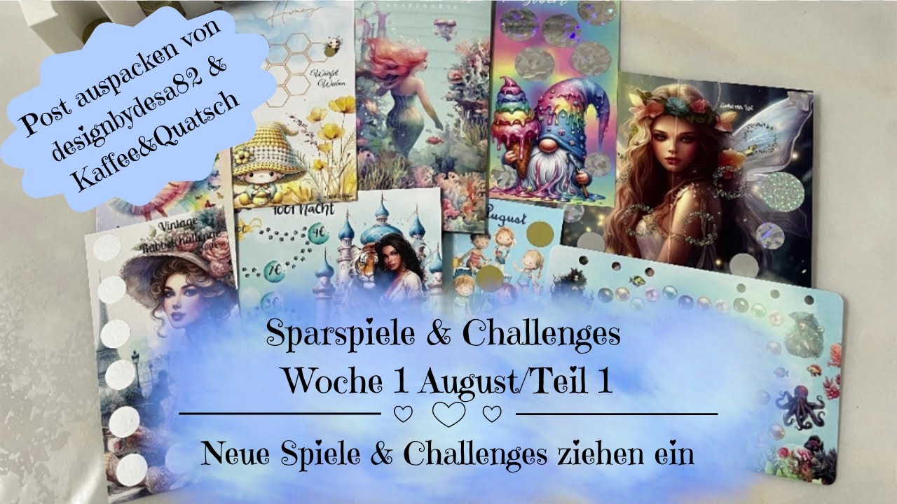 🦋Sparspiele & Challenges Woche 1 August/Teil 1 | Neue Challenges ziehen ein | Happy Mail auspacken🦋