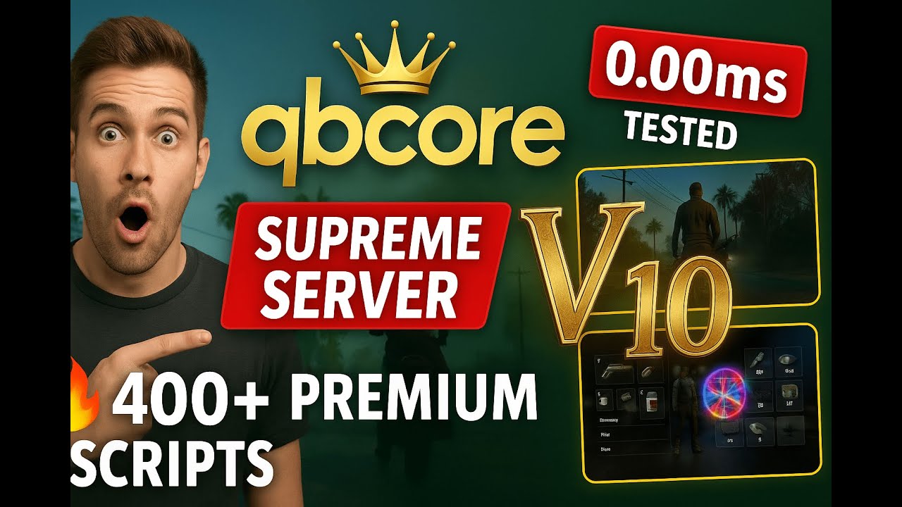 QBCore Server for Sale 2025 | FiveM Supreme V10 All-In-One | 400+ Premium Scripts & MLOs Included