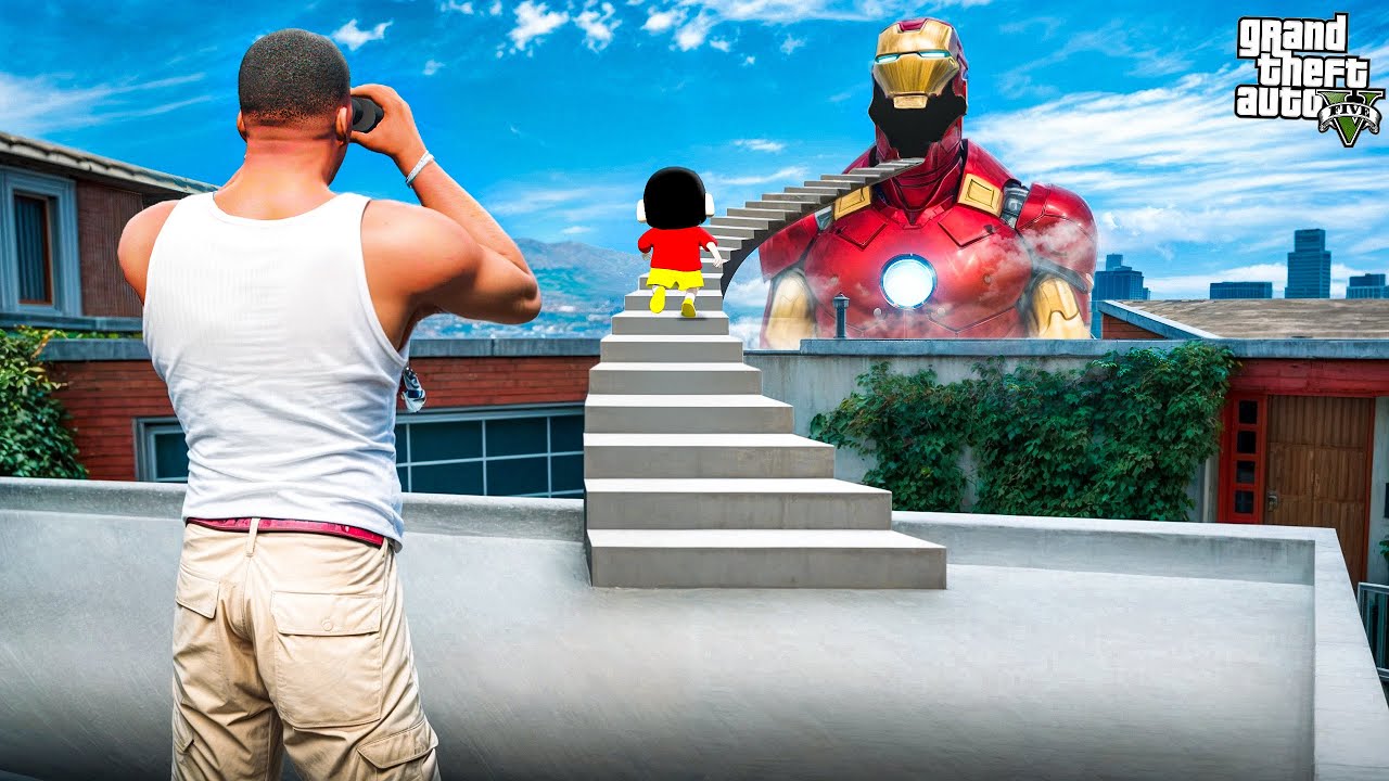 Franklin & Shinchan Found a Stairway to Iron Man’s Mouth 😱 GTA 5 Malayalam