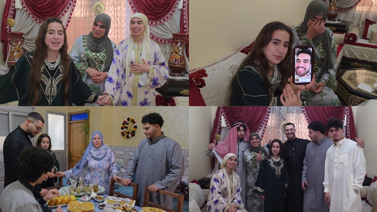 اجواء عيد الفطر مع عزيزة وفاطمة الزهرة ووليداتهم 😍❤️ خالد كيبارك لكم العيد وكيشكركم 🥹