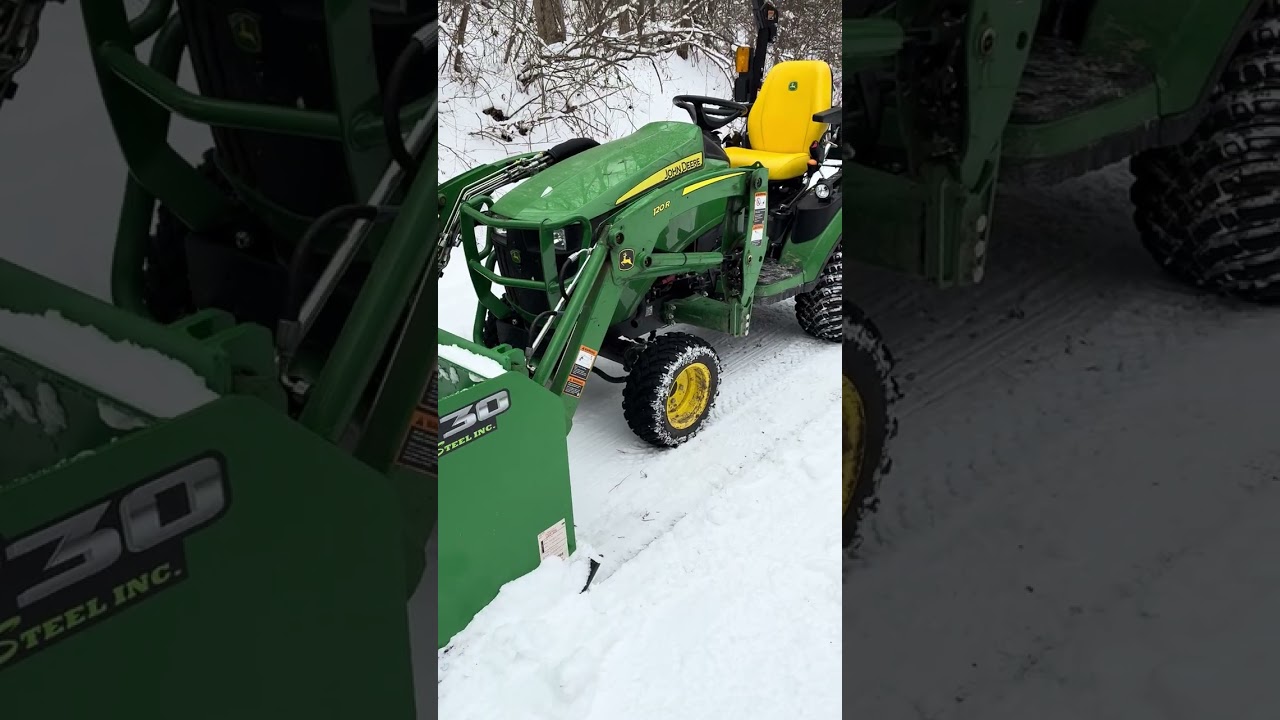 Express Steel 30 snow pusher on a John Deere 1025r 