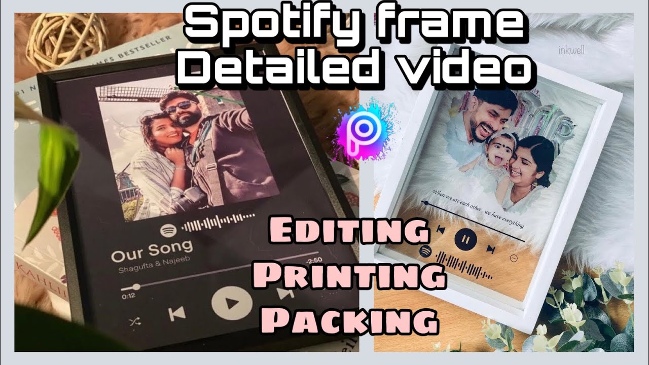 Easy SPOTIFY MUSIC GLASS FRAME | step by step tutorial | editing | printing | framing
