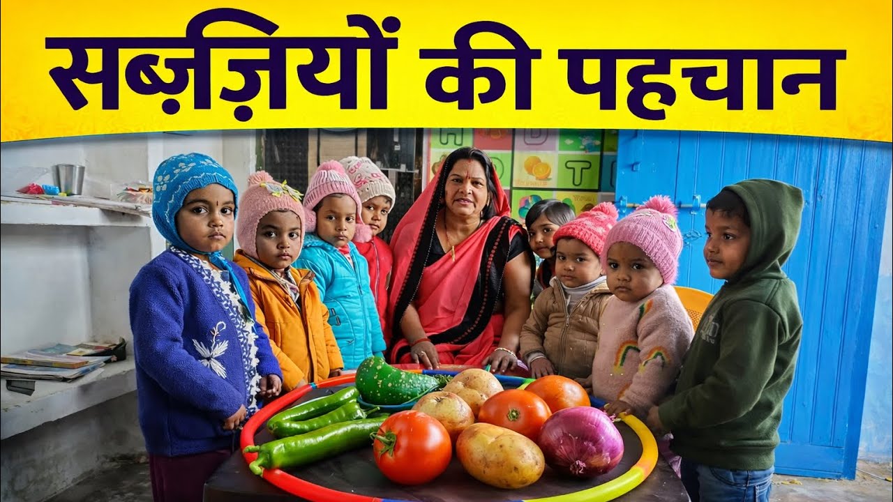 खेल के माध्यम से आंगनवाड़ी बच्चों को सब्ज़ियों की पहचान सिखाना |Anganwadi Activity | Meera Devi