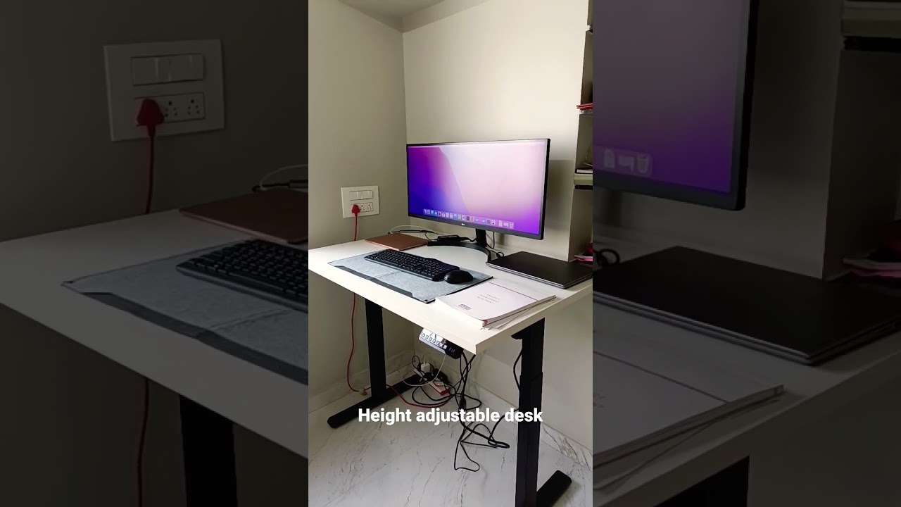 Height adjustable desk from JIN Office #Desk #Heightadjustabledesk #productivity #officetable