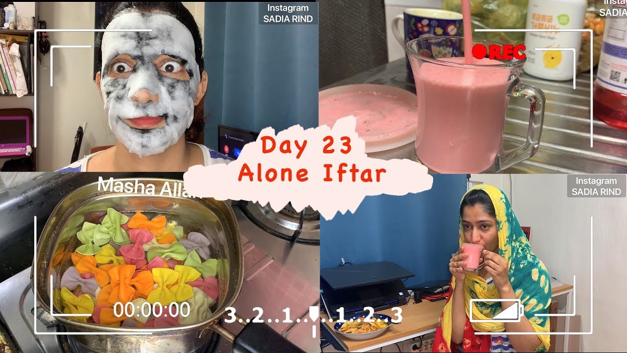 Bubble Tok Tok Mask and My Iftar Routine in Korea | Day 23 | Rainbow Pasta | SADIA RIND