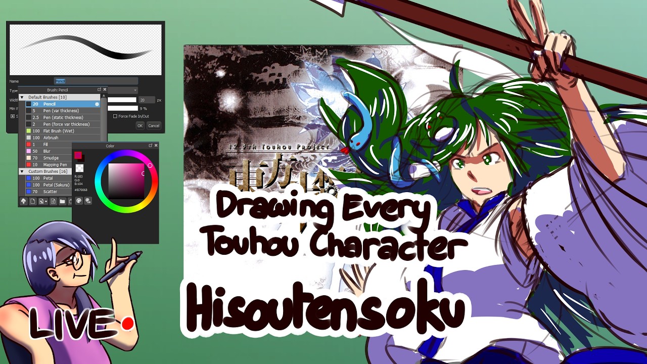 Drawing Every Character from Touhou Hisoutensoku!