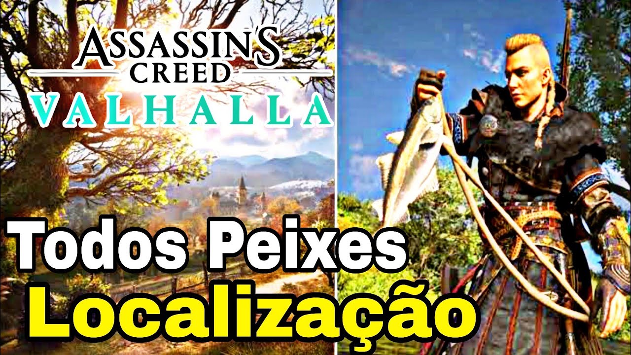 Assassins Creed Valhalla Localização de Todos os  Peixes  (Troféu Boa Pescaria)