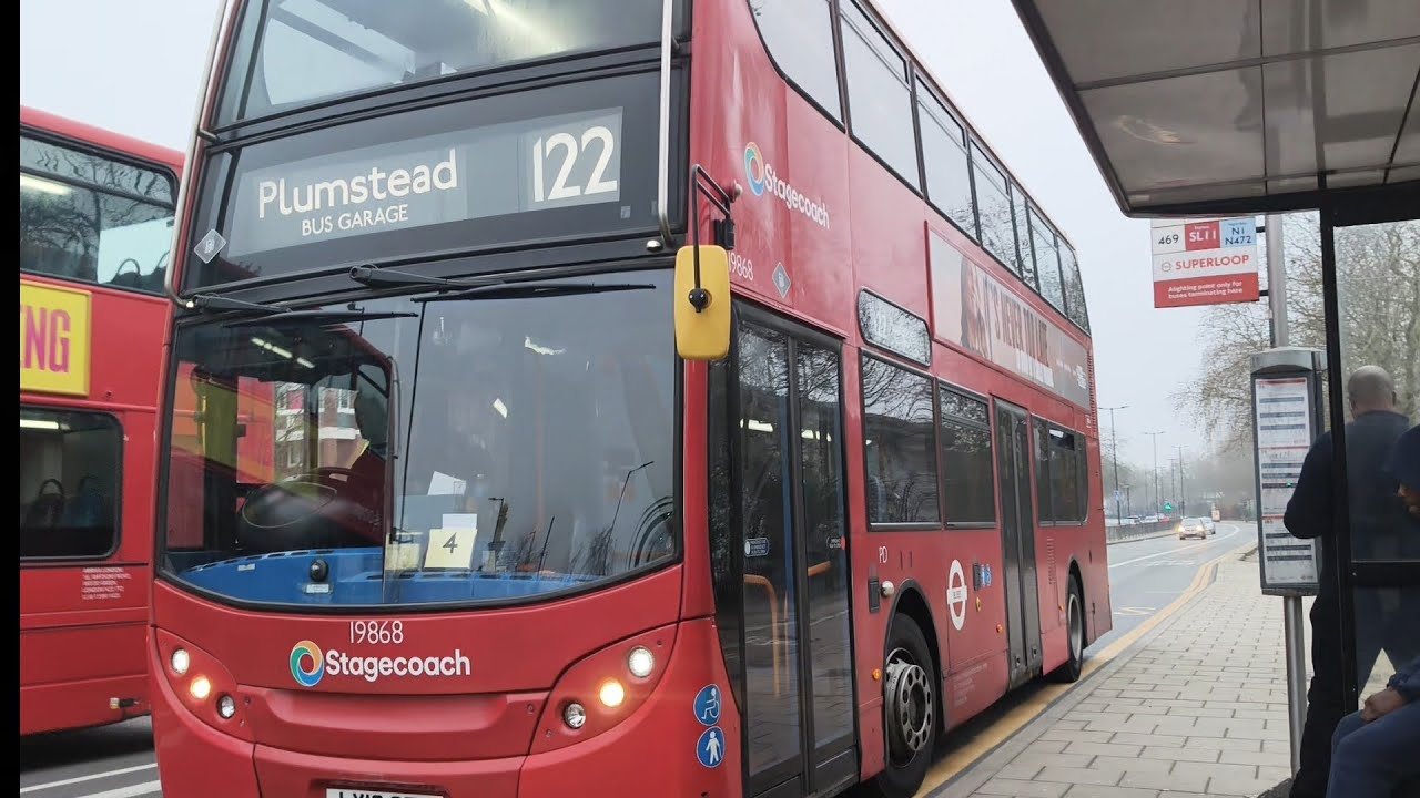 Full route visual on 122 LX12CZY 19868 Enviro400 ADL Stagecoach london (PD) diesel