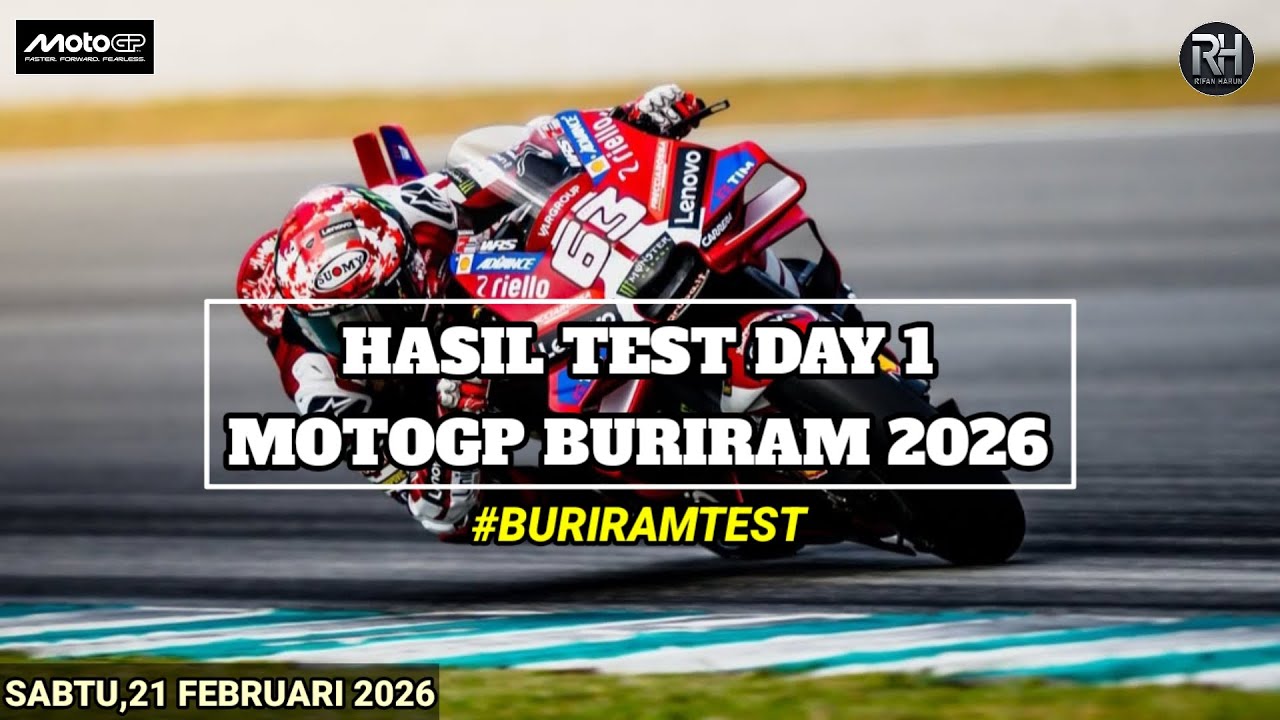 Hasil Motogp Hari ini~Hasil Test Pra Musim Gp Buriram 2026 Day 1 Sesi 1~Jadwal Motogp 2026